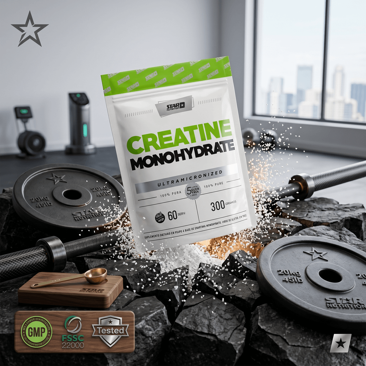 Creatine Monohydrate 300g – Ultra Micronizada Star Nutrition