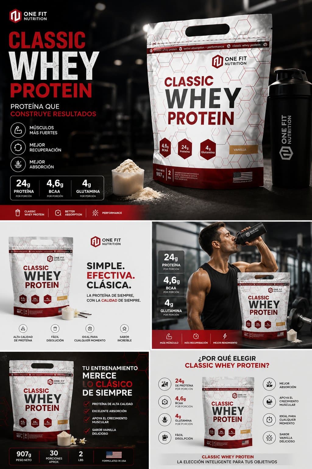 One Fit Nutrition Classic Whey Protein 907 g